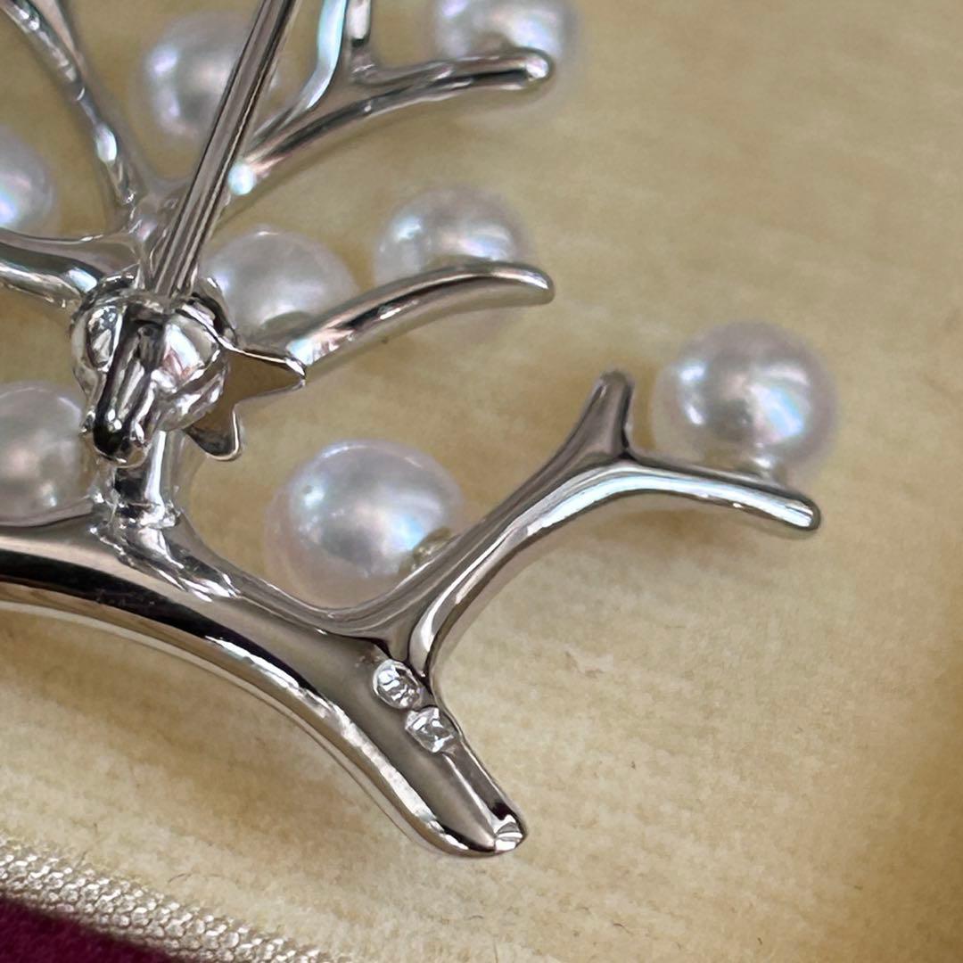 MIKIMOTO 幸福の木ブローチSサイズ silverベビーあこや