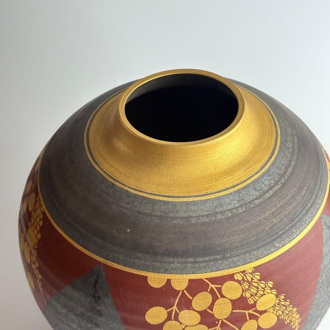 花瓶 金彩 在銘 郁 壺 花入 花器 飾壺 華道具 - メルカリ
