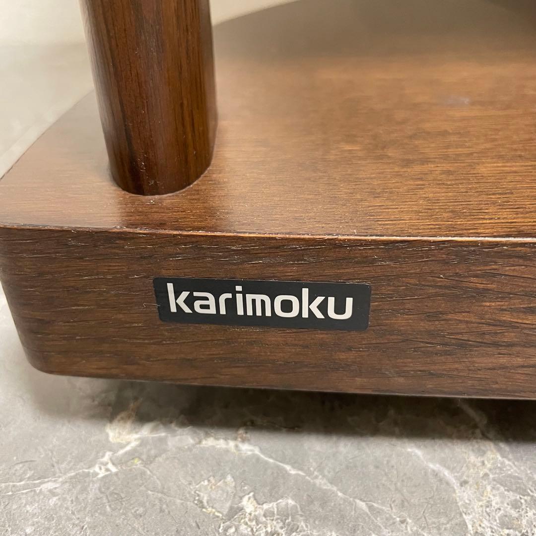 カリモク TVボード QUシリーズ 半円形 コーナー型 ガラス棚 廃盤品