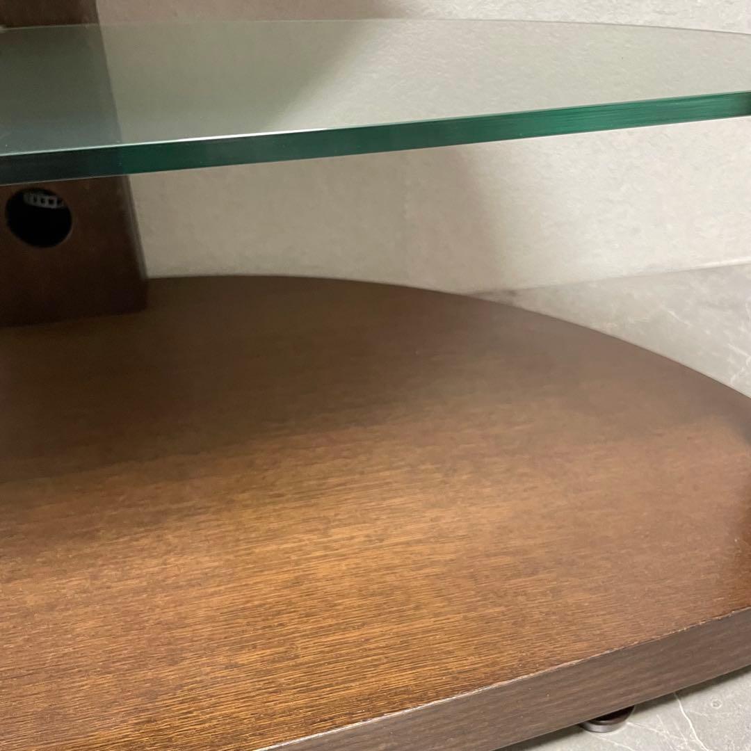 カリモク TVボード QUシリーズ 半円形 コーナー型 ガラス棚 廃盤品