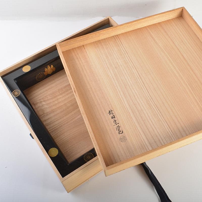 茶道具　蒔絵師　村田宗覚作　高台寺蒔絵　炉縁　共布共箱　C　R7431B