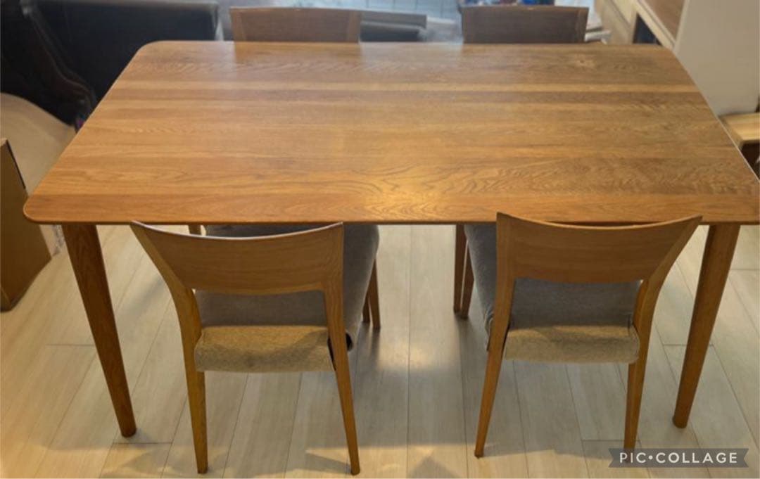 アクタス　ダイニングテーブル（椅子付きに変更）ナチュラルウッド