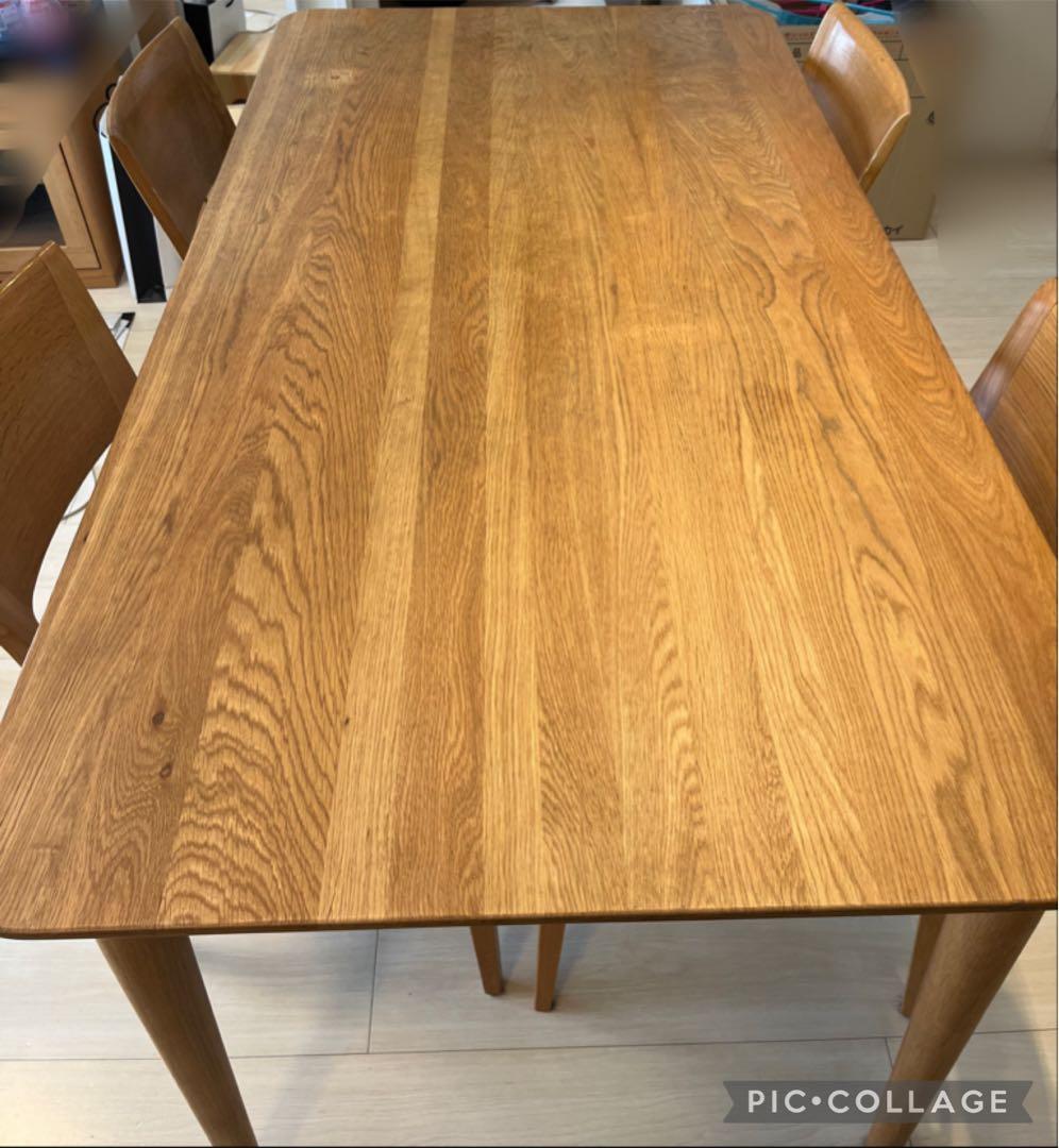 アクタス　ダイニングテーブル（椅子付きに変更）ナチュラルウッド