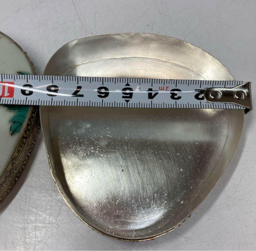 中国古玩 粉彩シャム銀蓋物