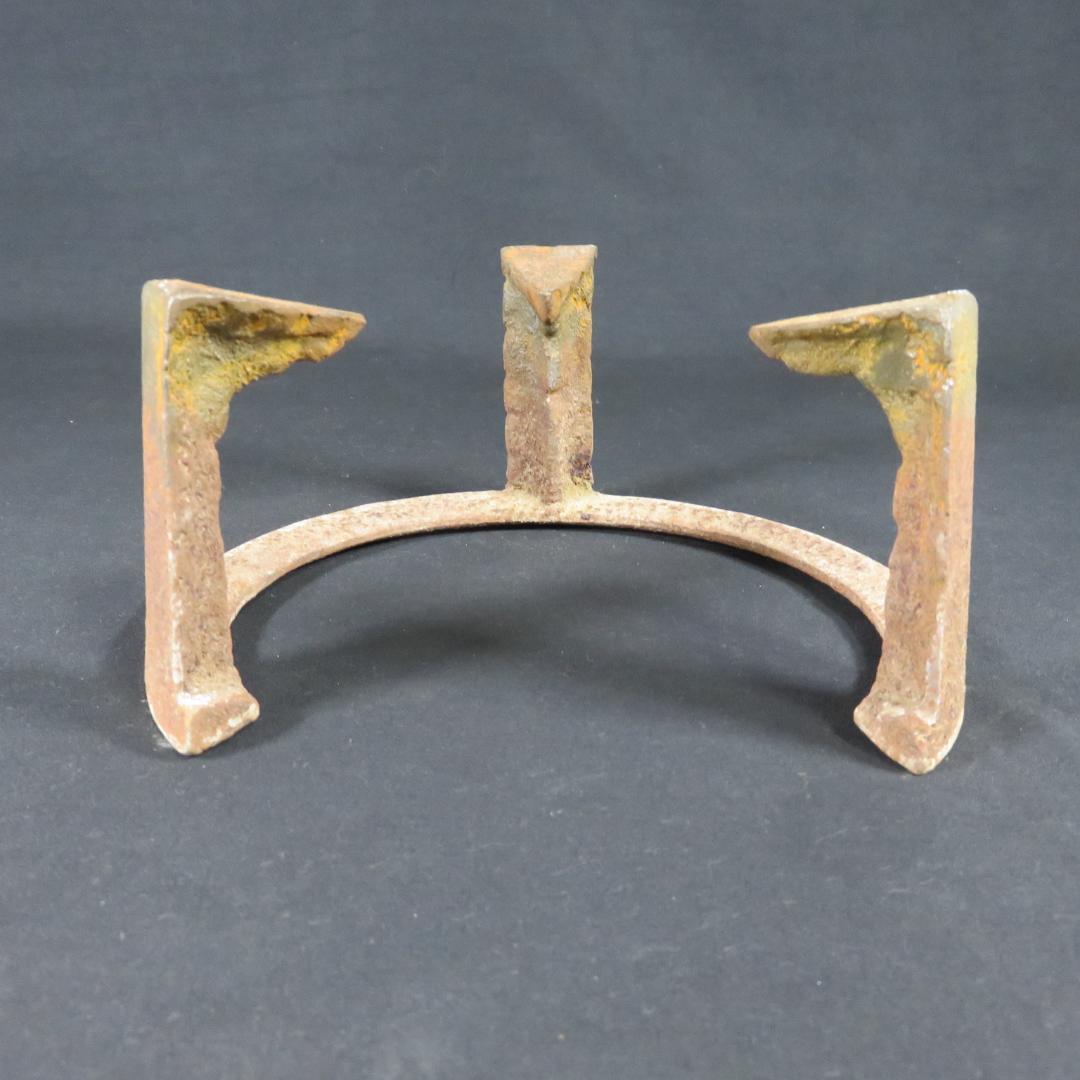 唐銅 利休 面取風炉 風炉師 一ノ瀬宋辰 五徳 鬼爪 底瓦