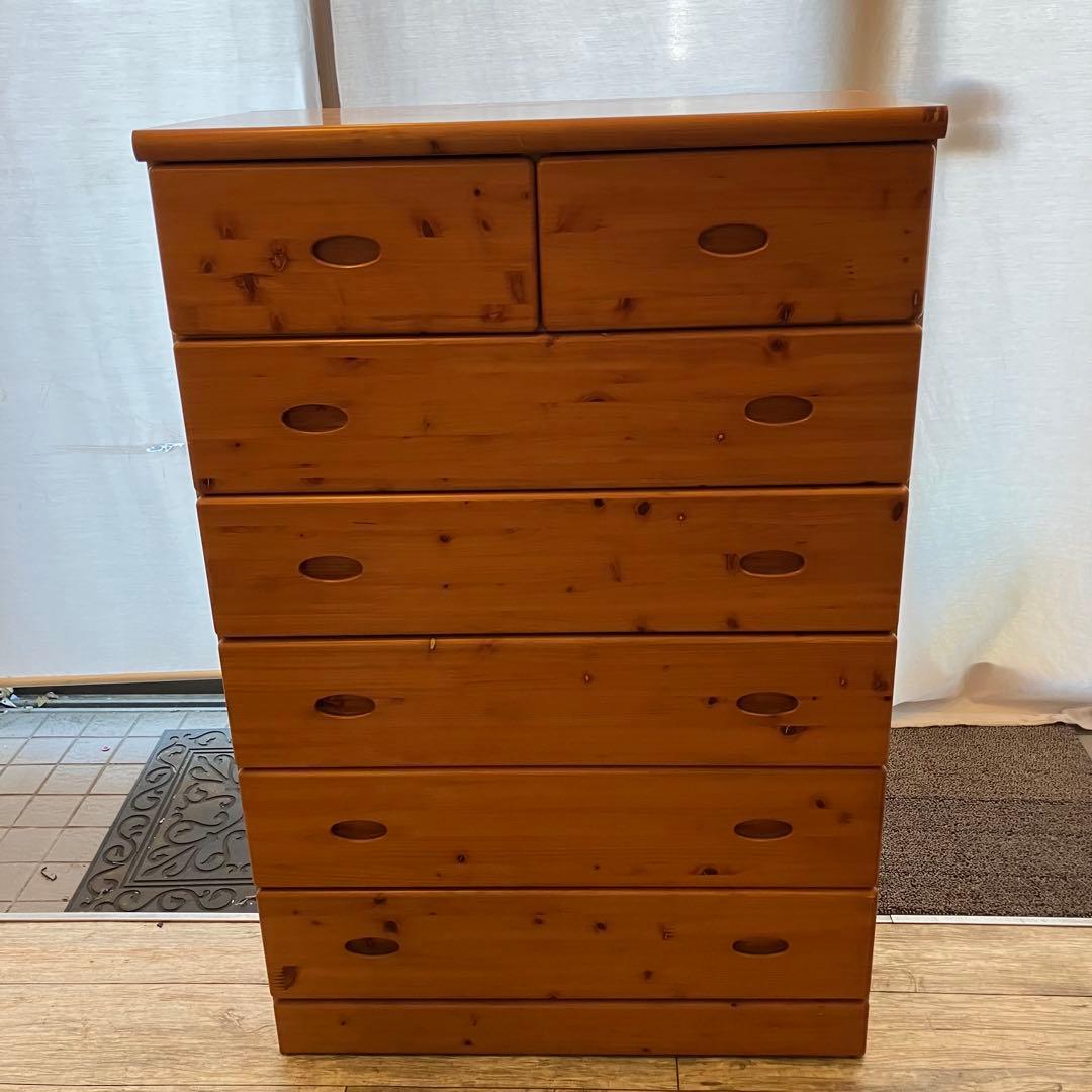 ソエジマ工芸 木製ハイチェスト コロラド 幅80 カントリー調 6段タンス ソエジマ工芸 木製ハイチェスト コロラド 幅80 カントリー調 6段タンス