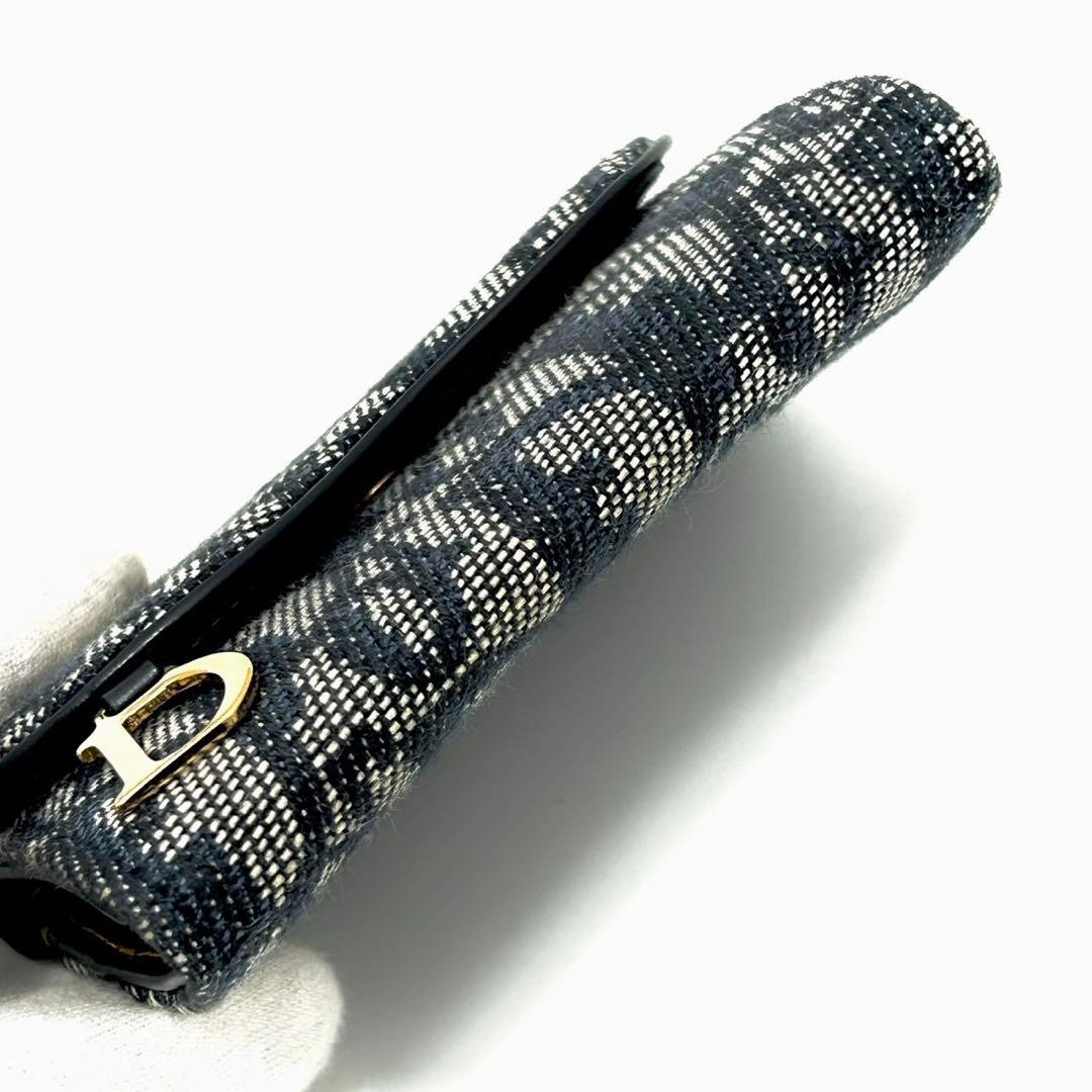 Dior ケース トロッター サドル 折り財布 ミニ財布 ジャガード