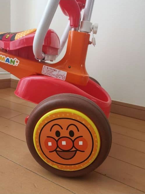 室内保管品☆それいけ!アンパンマン 折りたたみ三輪車 オールインワン