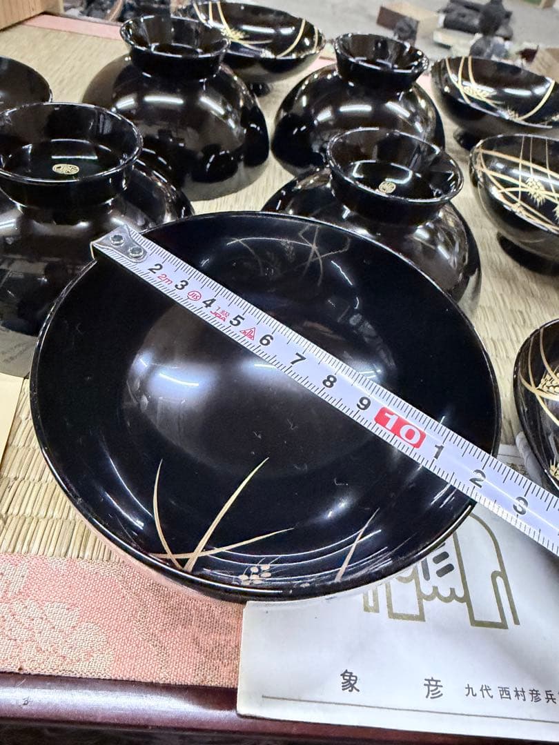 象彦製・黒塗り蒔絵碗 京都 平安象彦 稲穂蒔絵の通販はau PAY