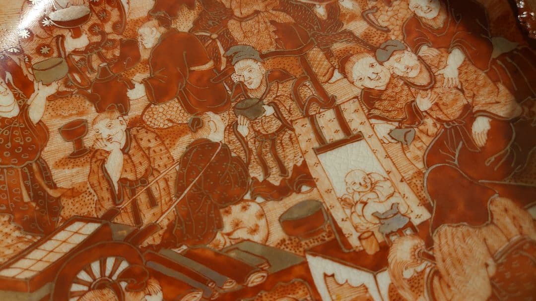 古九谷　九谷焼　飯田屋　宮本窯　赤絵　台角鉢　蔵出し　１客