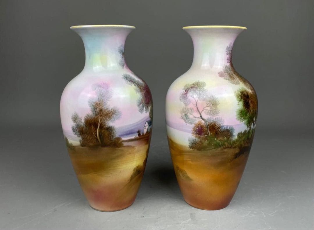 Noritake オールドノリタケ 花入 花器 ペイント金彩1900年代 明治期