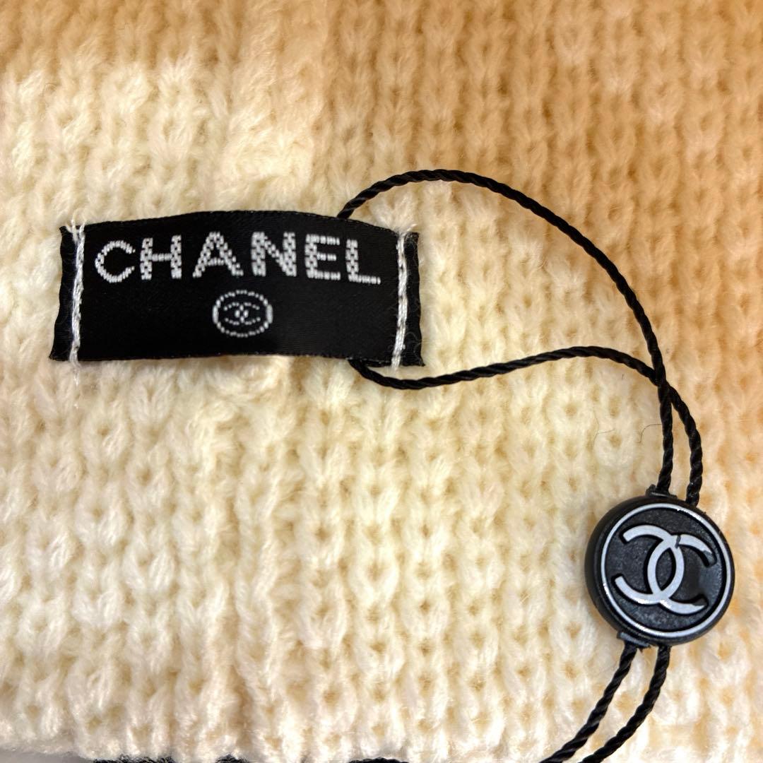 CHANELニット帽 海外正規品 白アイボリー