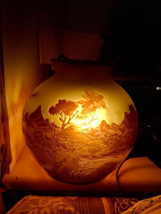 ガレ風 花器 フラワーベース ランプ にも タイムセール 人気 ガレ風