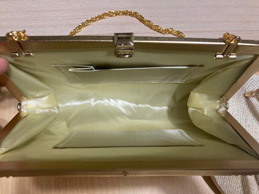 礼装用　佐賀錦の草履バッグセット　シャンパンゴールド　Lサイズ