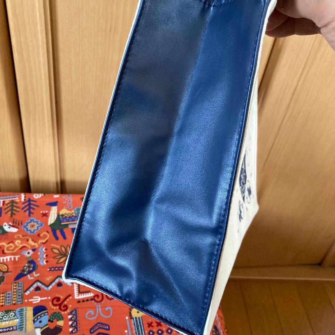ディズニーリゾート　35周年　生成りキャンバス　紺合皮バッグ　UCC 懸賞品