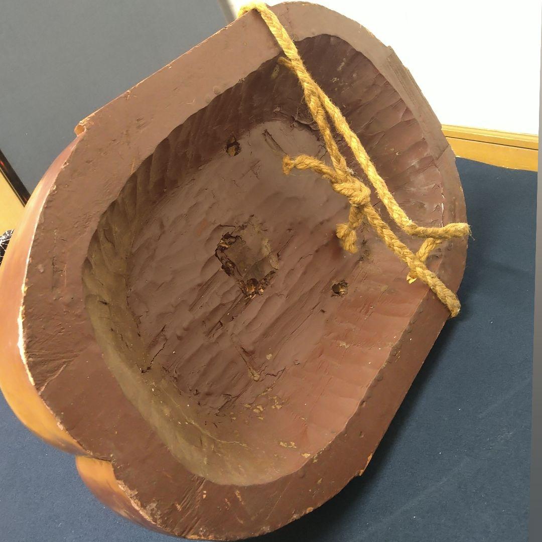 トンビ様専用AJ42 天狗面 木彫一刀彫 時代物 壁掛け 漆塗 縁起物 天狗 全