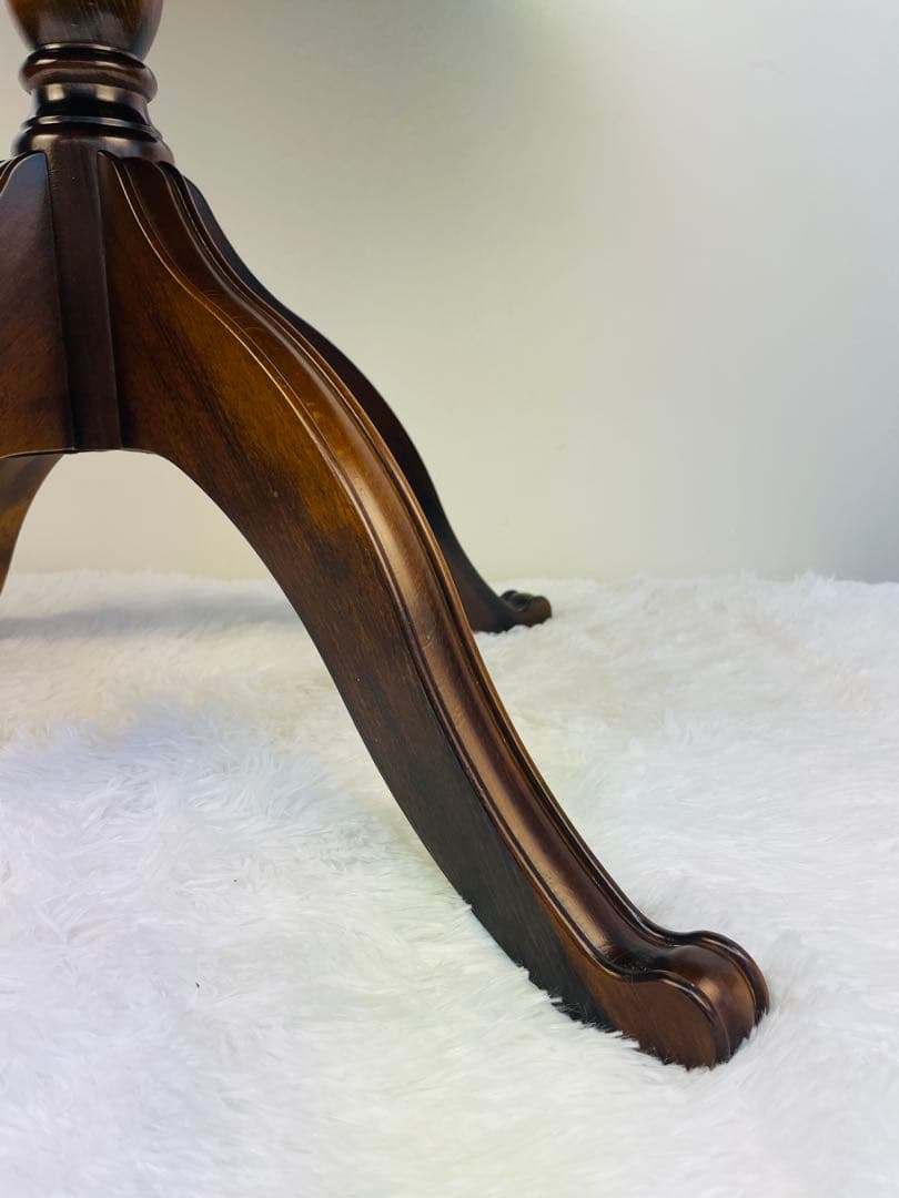 【美品】カリモク 丸テーブル 80cm ラウンド ダイニング　ブラウン