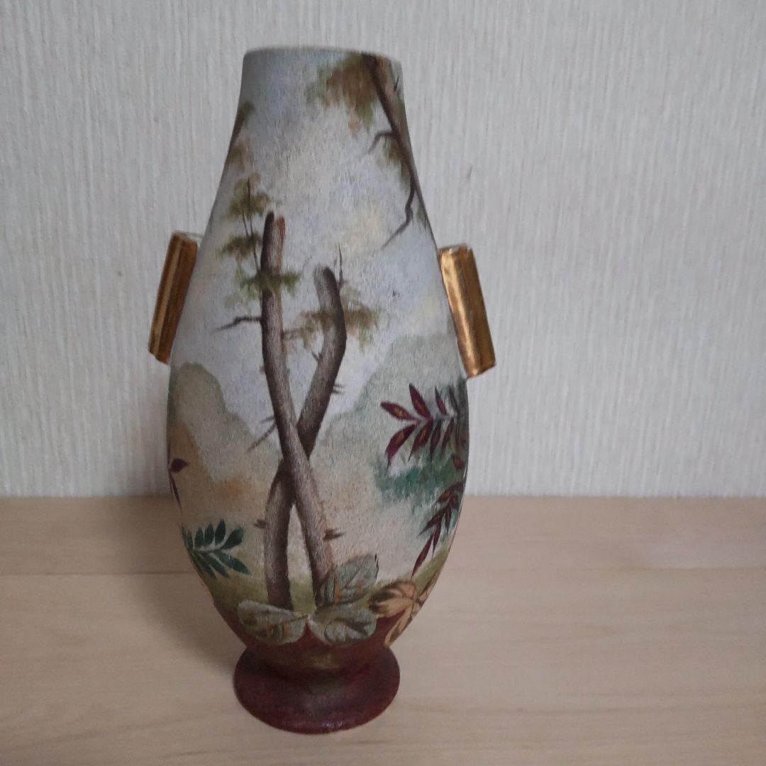 アンティーク 金彩 花紋 飾り花入れ