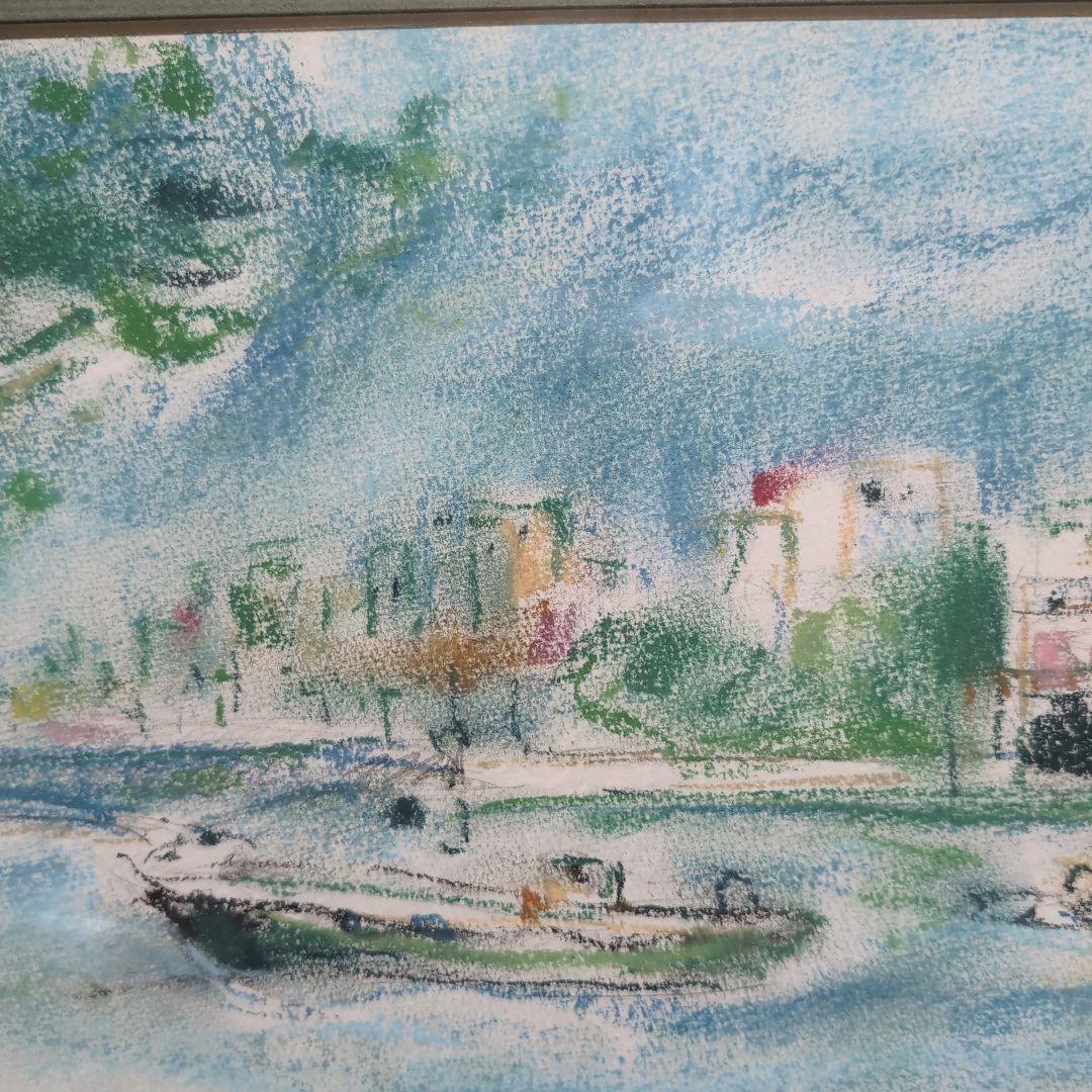 《国画会会員作品　パステル画》隅田公園