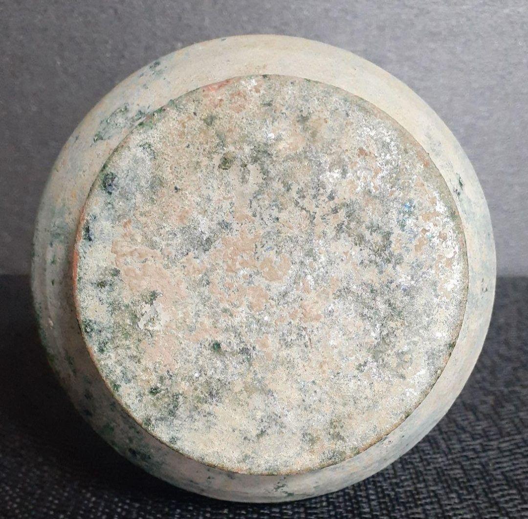 【本物保証❗️】中国古美術　中国古陶磁器　古玩　古代陶磁器　漢時代　漢緑釉銀化壺