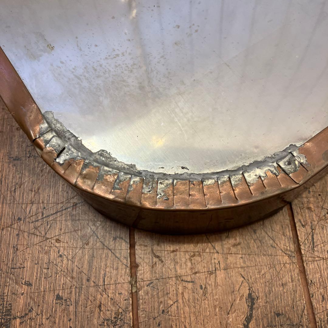 昭和レトロ 銅板台座 飾り台 古道具 高台プレート アンティーク飾り棚