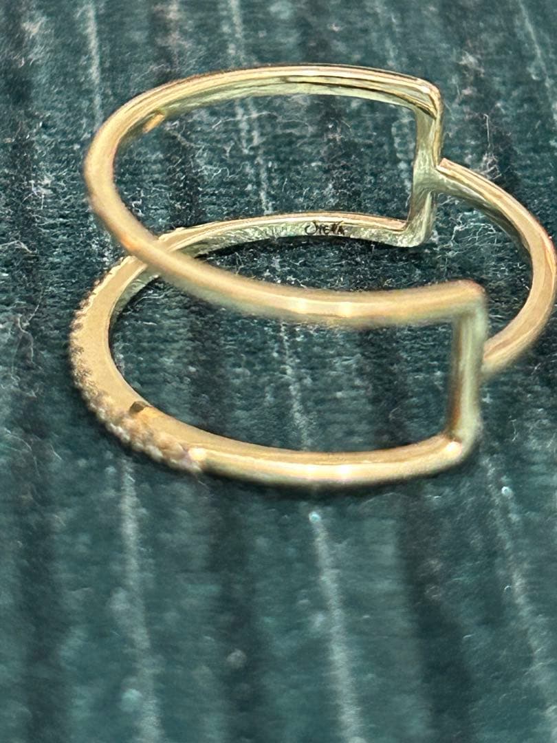 SIENA ROSE k10 YG LINE平行2連 ダイヤモンド リング11号