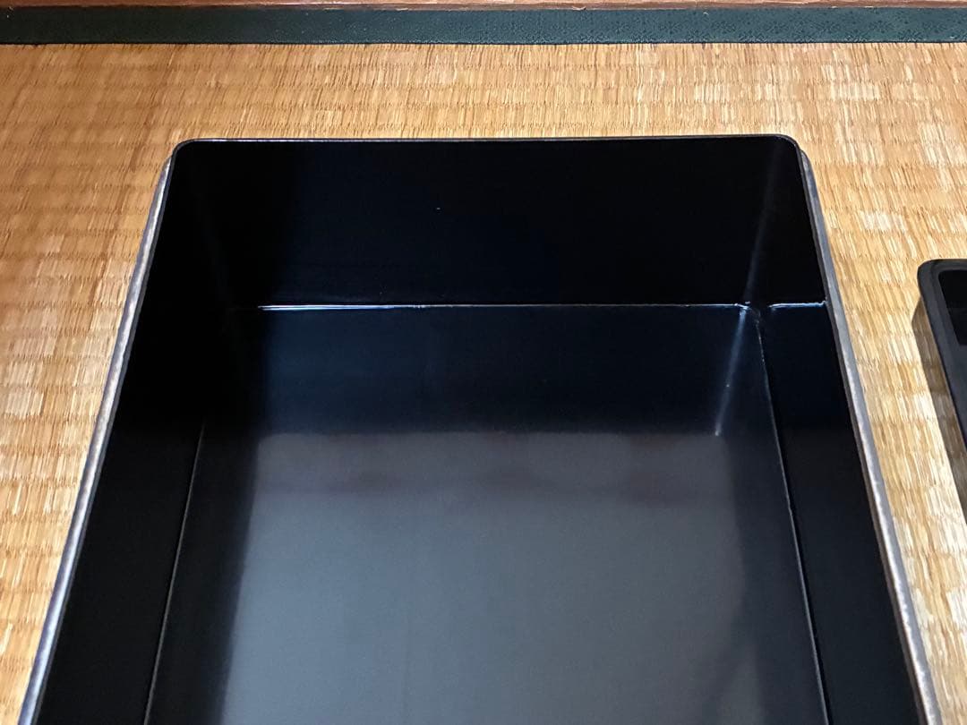 漆器 重箱 銀細工 富士山と鶴の絵柄 文箱 三越謹製 作家物 共箱