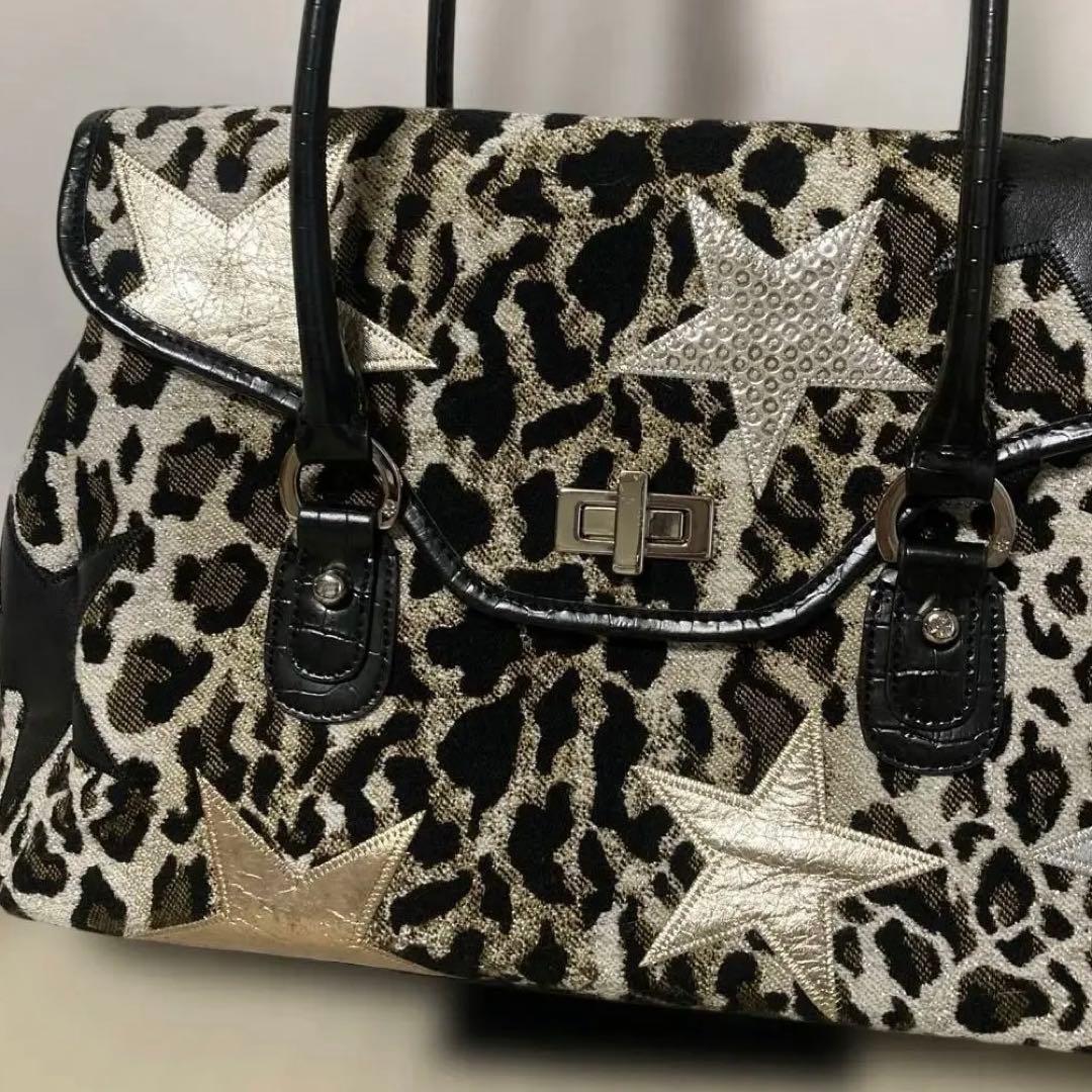 Think Bee ! ロッカーバッグ.パッチワークハンド.トート★レオパード