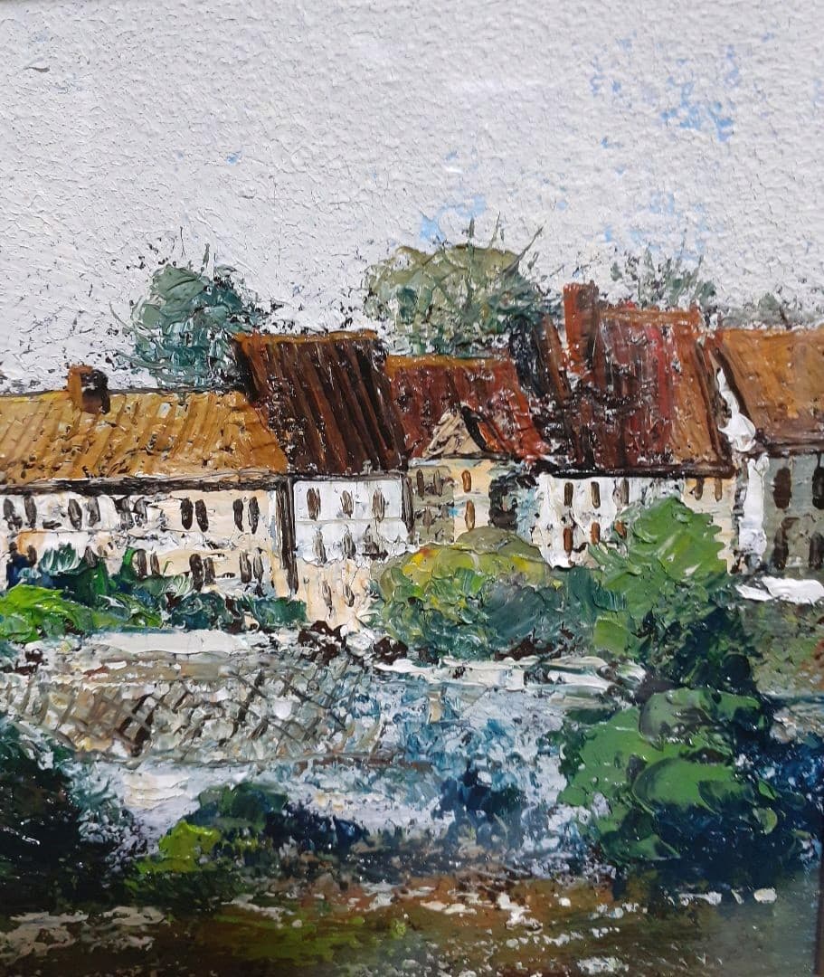 真筆保証　井上しげひろ筆　題　ルクセンブルク　油彩　SM    キャンバス