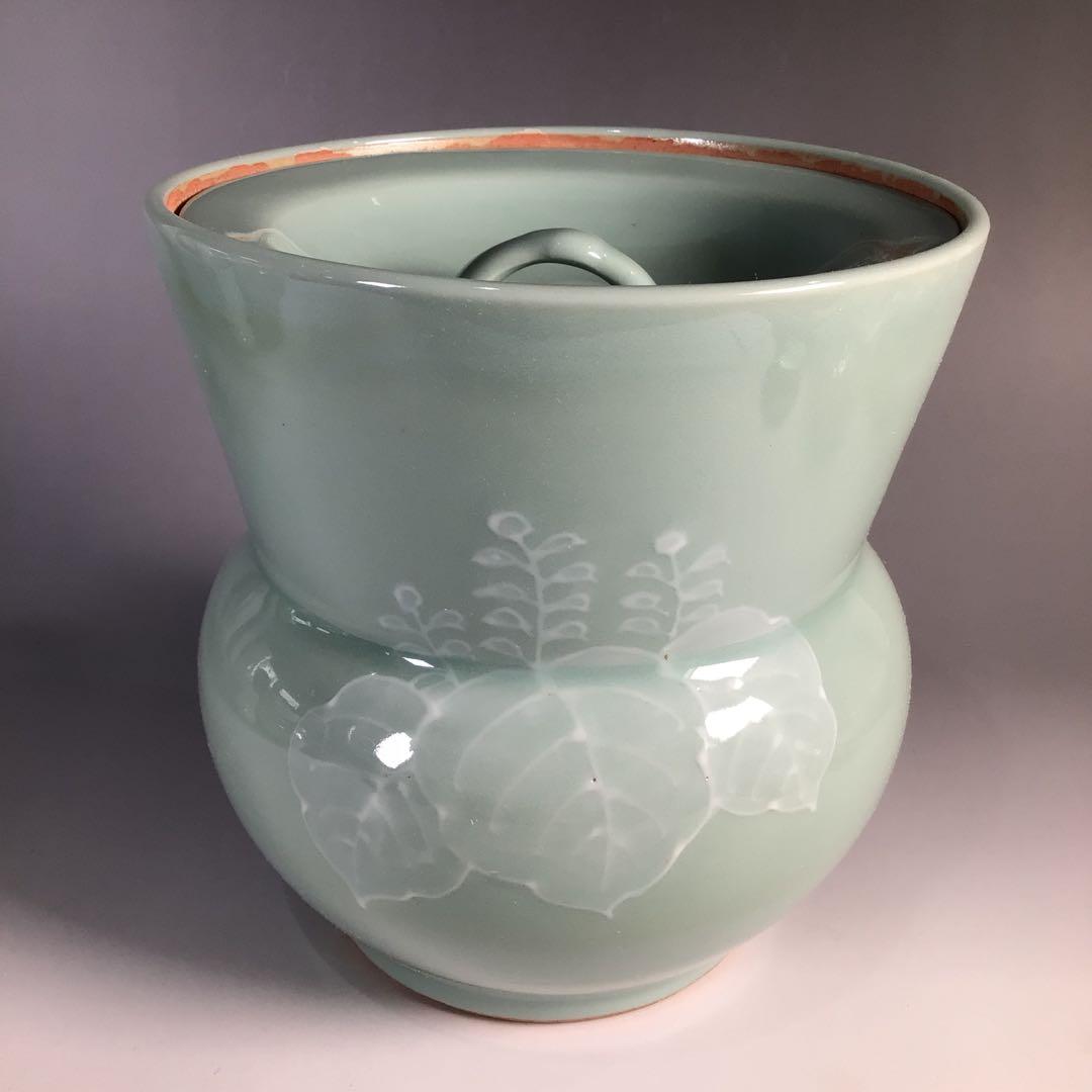 M566 皆具 『京焼』『平安静山造』『桐文』『青磁皆具』 共箱