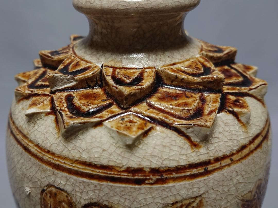 コレクター収集　安南　鉄絵芙蓉文　瓶