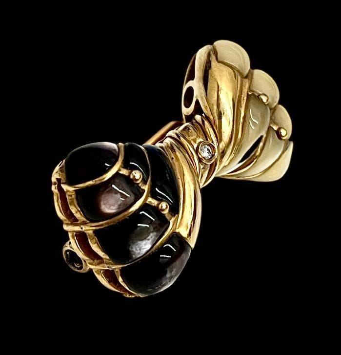 BVLGARI ブルガリ リボン シェル ブローチ K18 BVLGARI ブルガリ