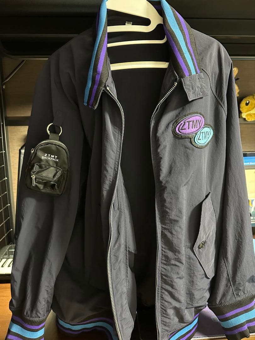 ずっと真夜中でいいのに。 テクノプア バーシティジャケット(ネイビー)