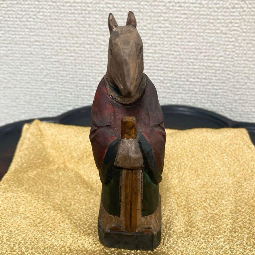 ②【貴重】獣頭人身十二支像 木彫 高さ13cm 李朝 新羅 朝鮮美術 - メルカリ