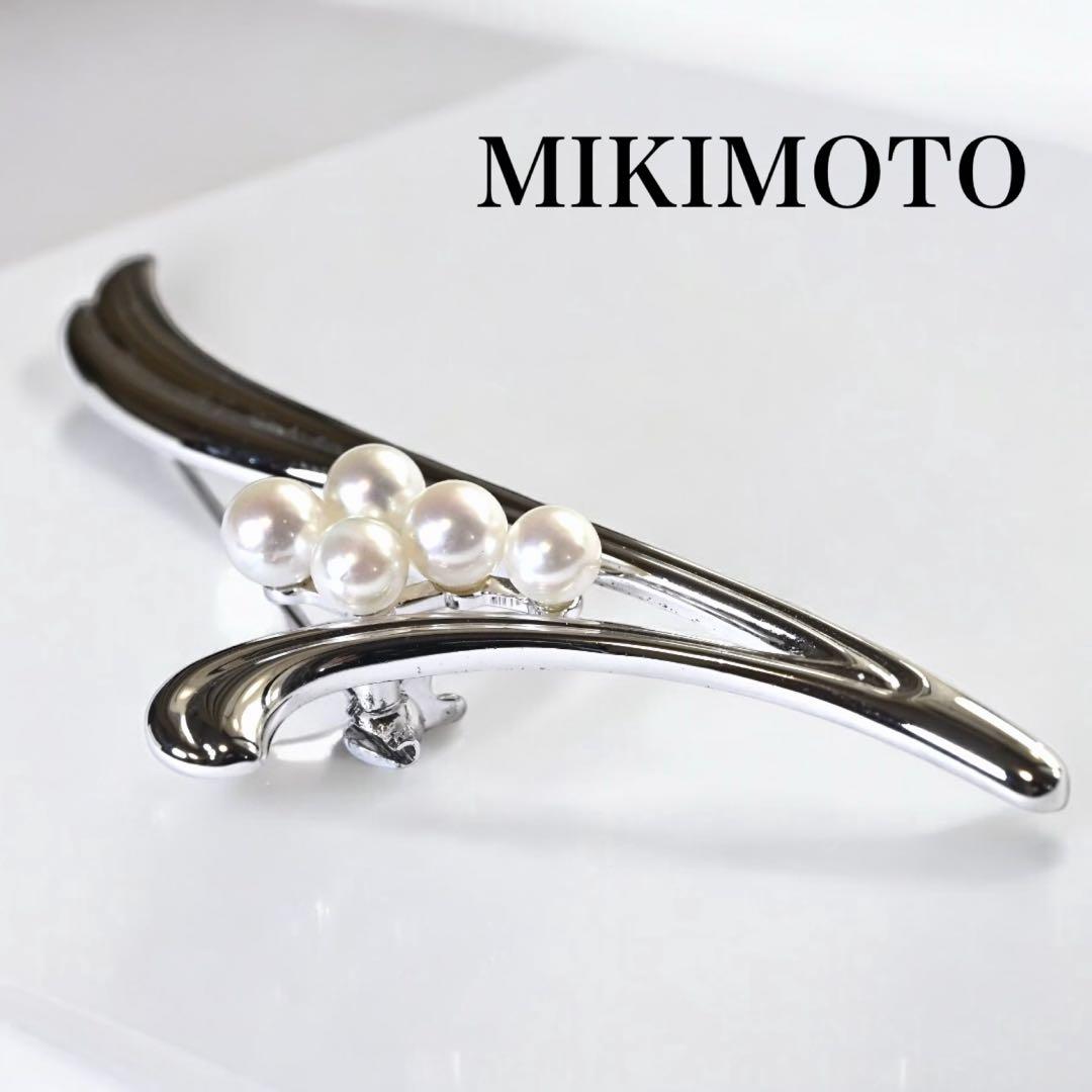 極美品】ミキモト アコヤ パール ブローチ コサージュ シルバー 本真珠