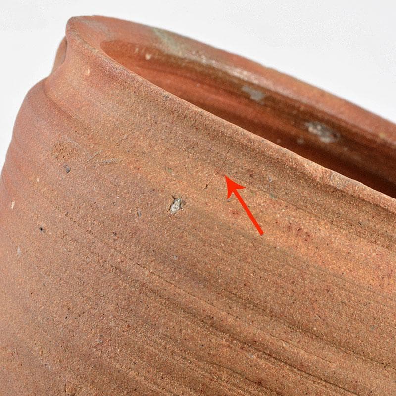 備前焼　火襷　ひだすき　三耳壷火入　時代箱付　V　R4826