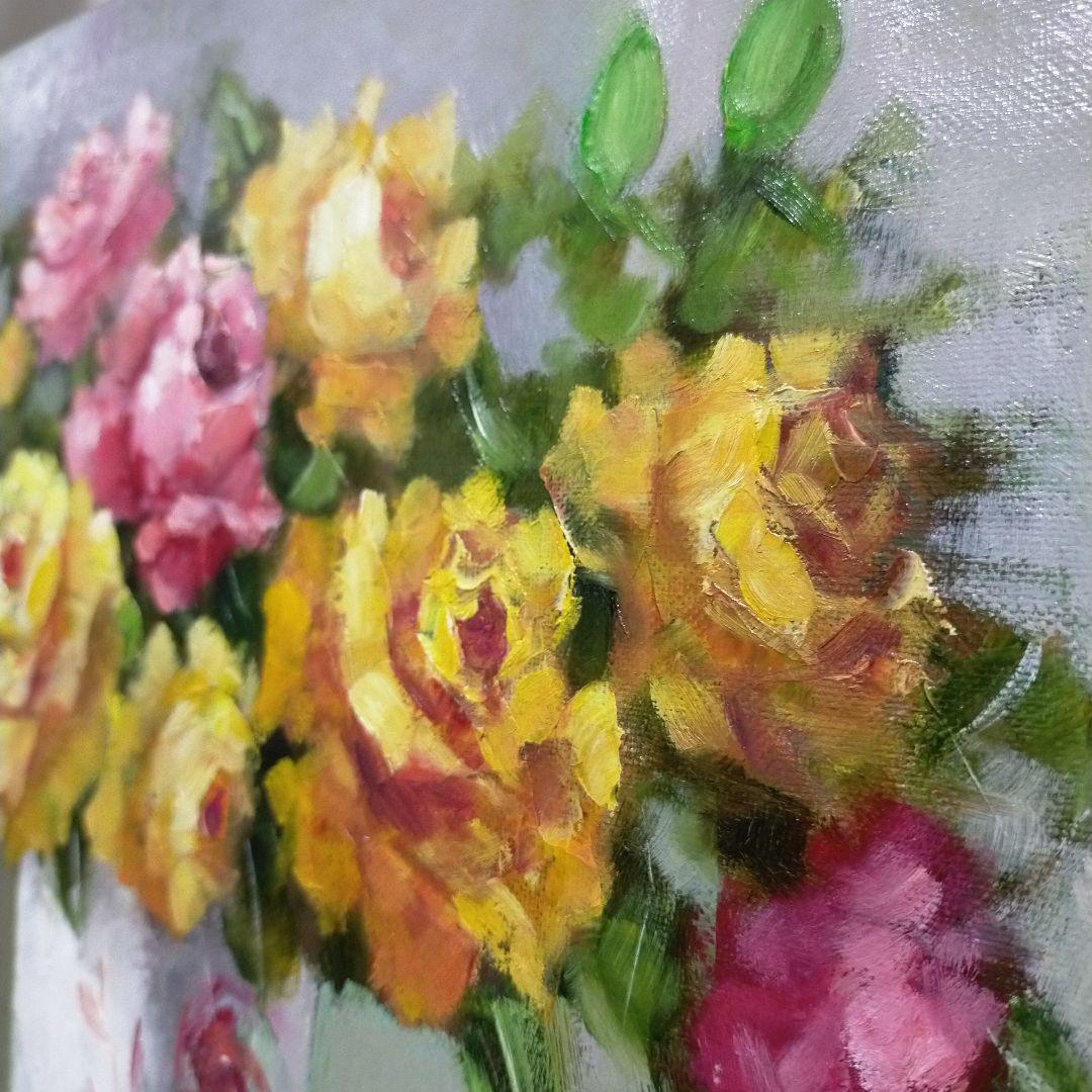 油絵 バラ 中山扇