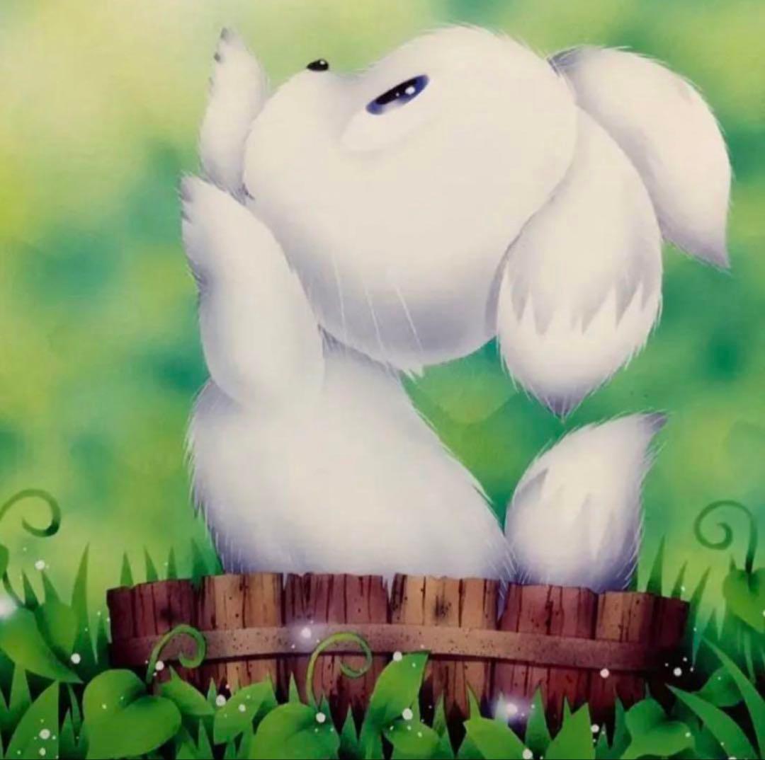 絵画・額縁・版画・芳岡ひでき・可愛い・うさぎ・蝶々・美術品