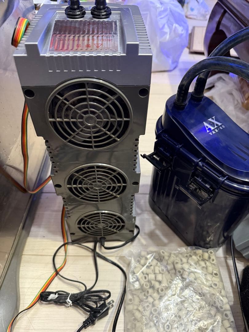 クーラーセット‼️テトラCR-3‼️ テトラVAX-60‼️新品エーハイムろ材1キロ‼️