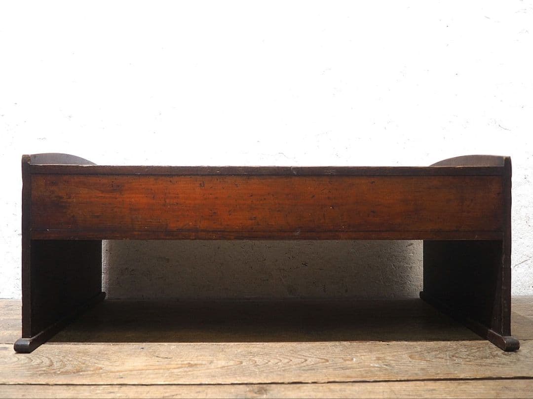 1302 杢目の綺麗な文机 ローテーブル 引き出し 収納棚 レトロ ビンテージ