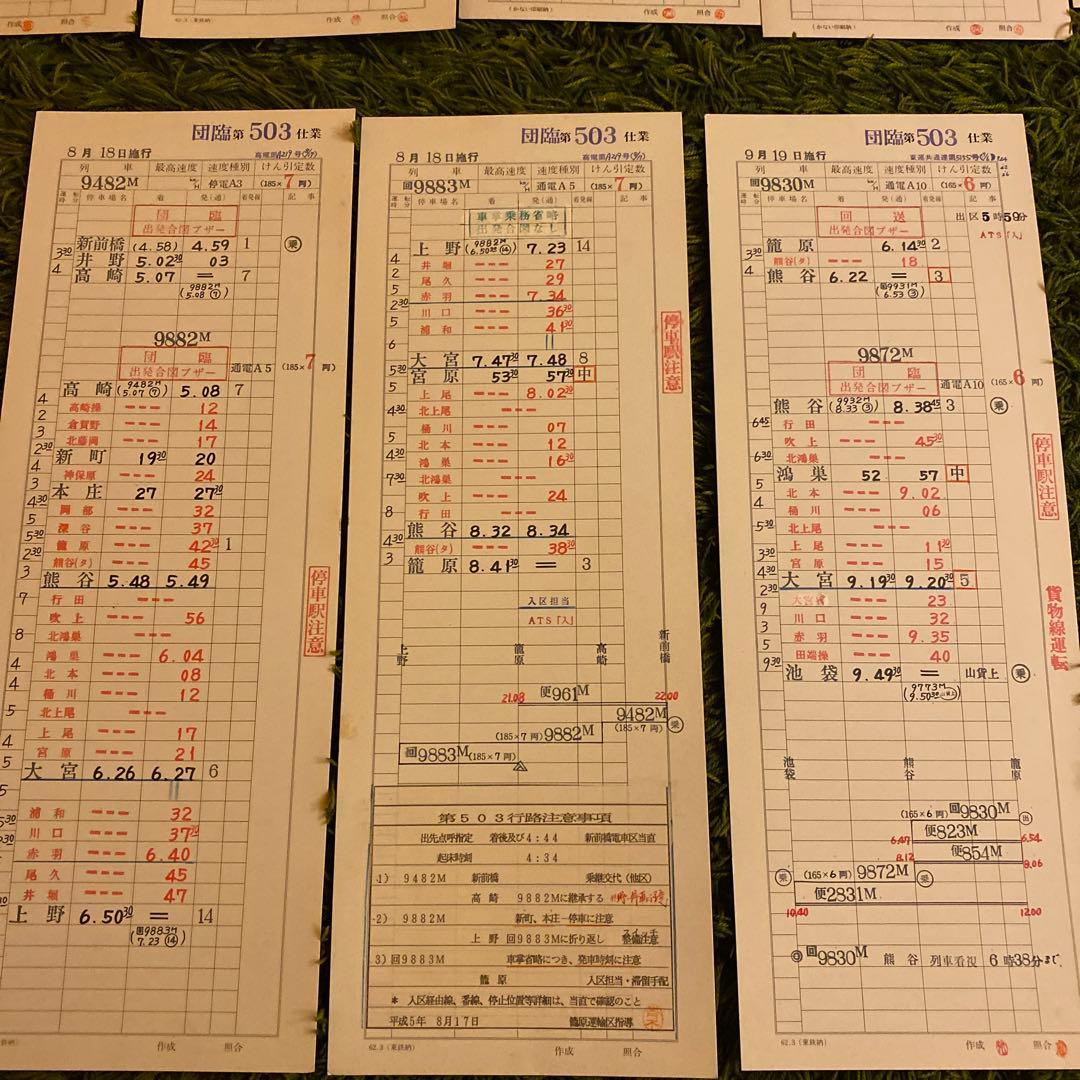 鉄道　スタフ　籠原区　団臨　14行路