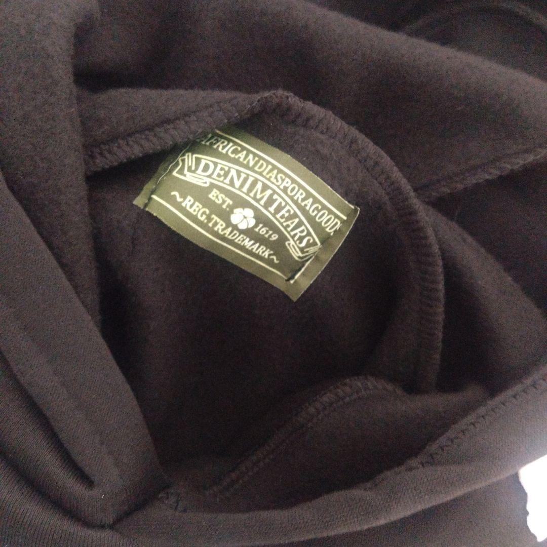 DENIM TEAR 黒 フード付きパーカー