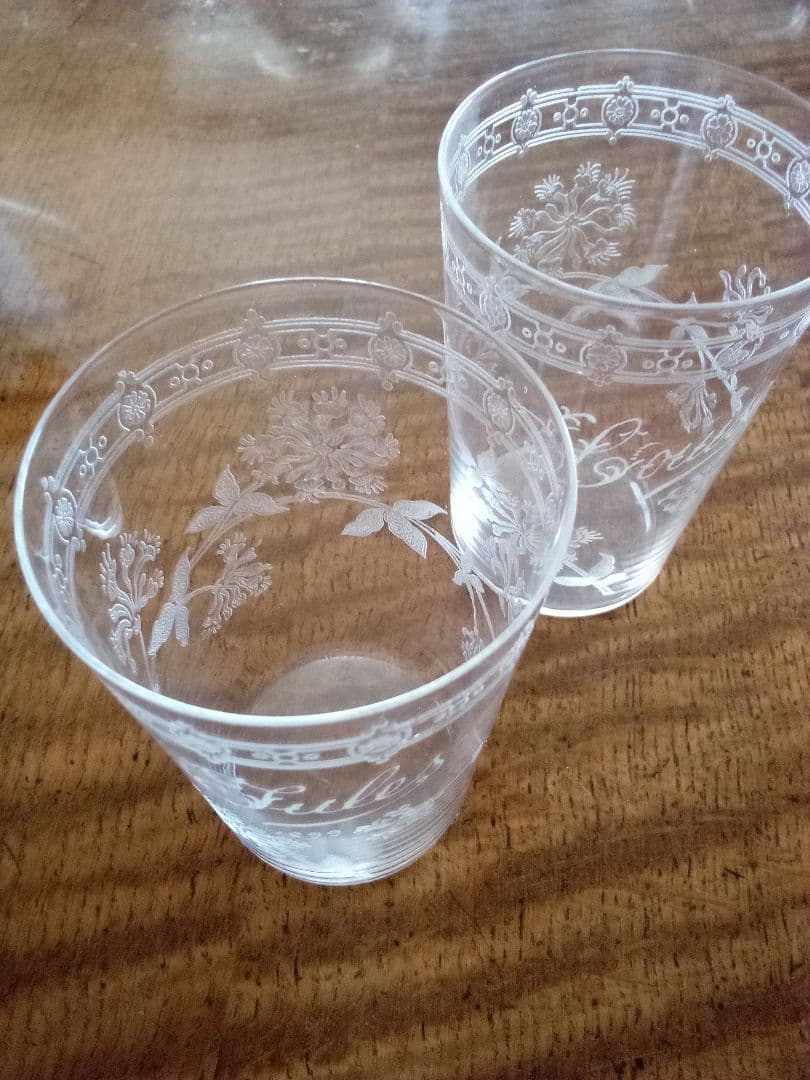 フランス オ—ルド タンブラーグラス 2客 (ペア )