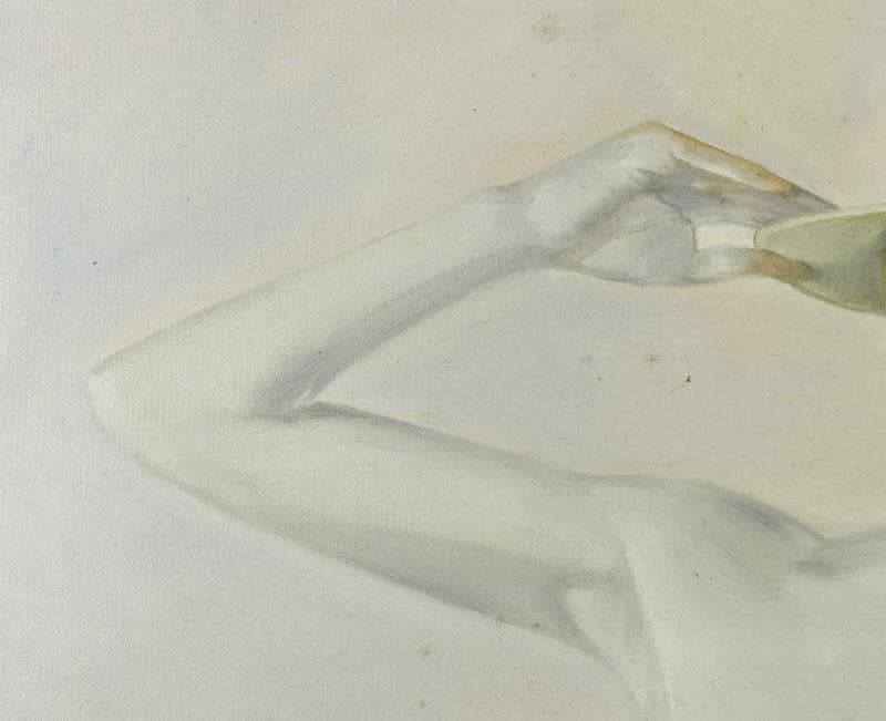 高塚省吾 油彩 肉筆『何処へ』表サイン 裏サイン P8号 額無 b881