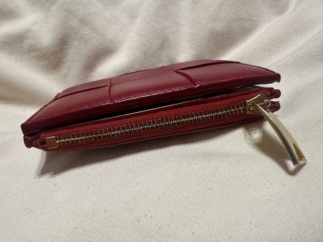 ボッテガヴェネタ カセット 二つ折り 財布 スモール レッド 赤 ミニ財布