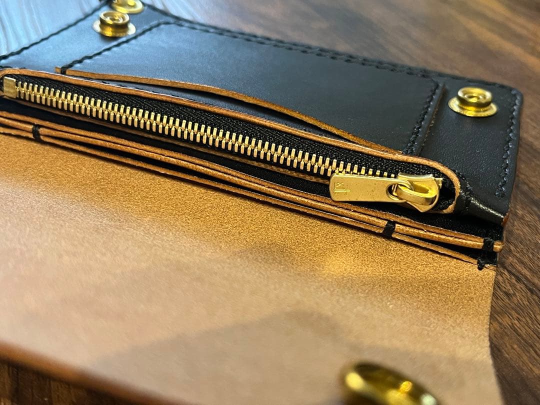 トラッカーウォレット　茶芯　栃木レザー 001