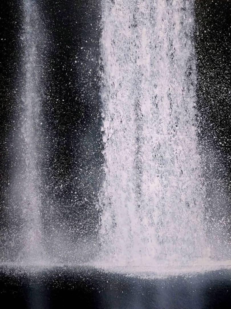 【F20号】千住博【ウォーターフォール】手描き/表サイン・共シール有/岩彩/油彩