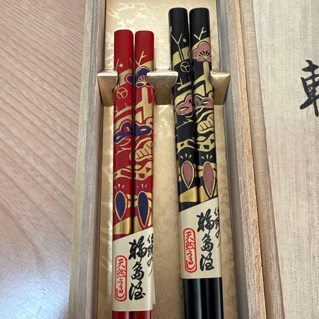 未使用】特製 輪島塗 輪島本塗 本漆 夫婦御箸 箱入り 稲忠 - メルカリ