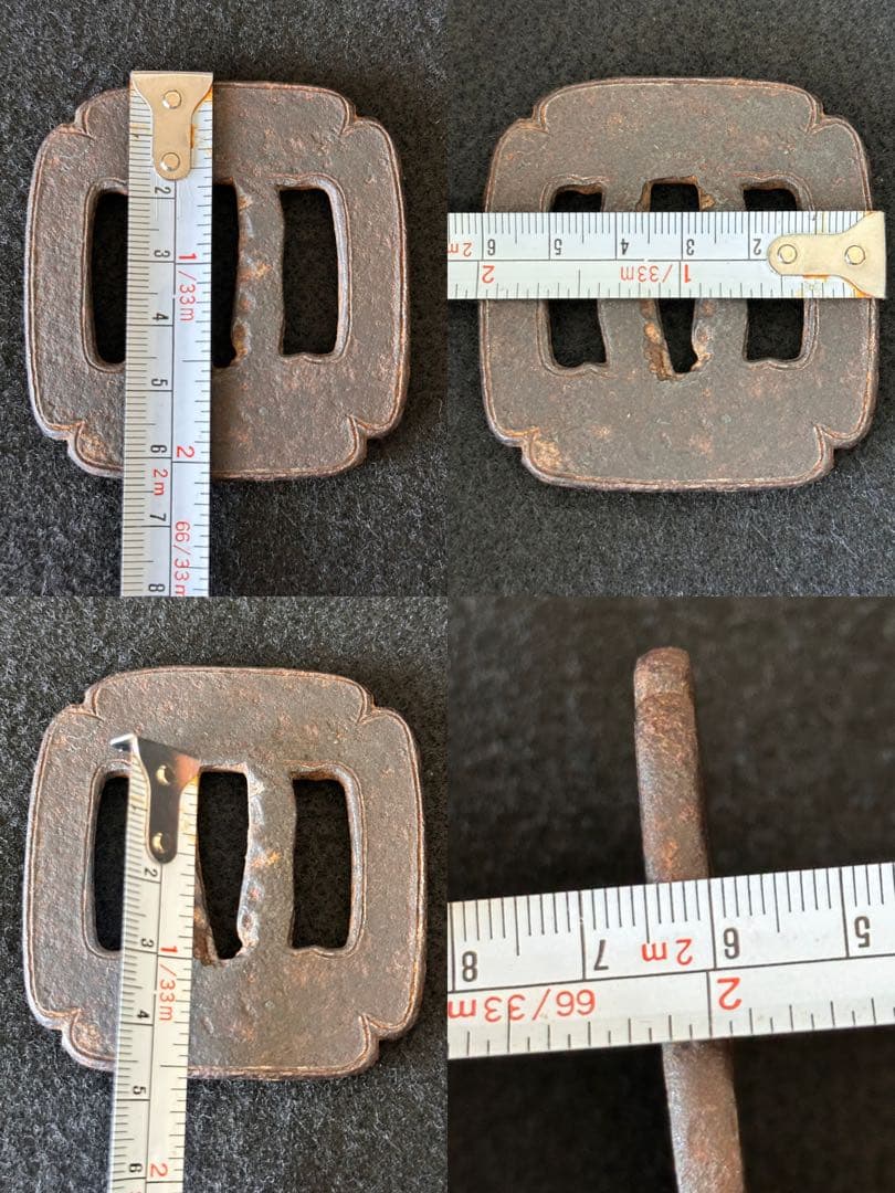 古美術　鉄地刀鍔　古刀剣装具　　時代物　25CA