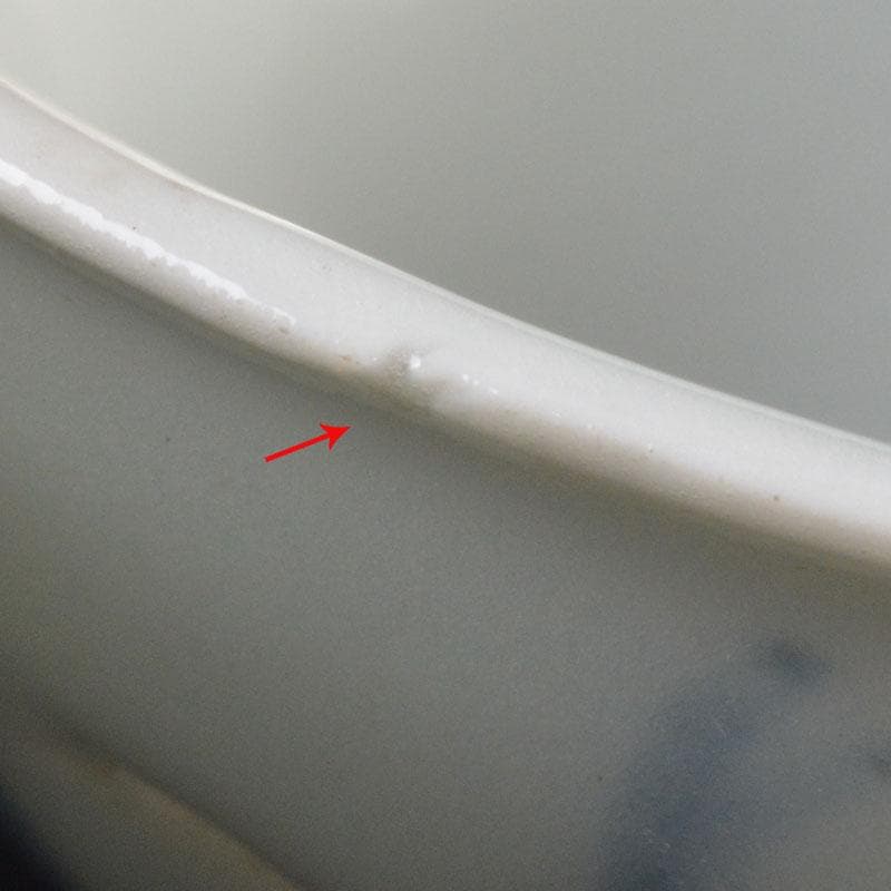 中国　南京染付　青花メダカ文煎茶碗　五客　M　6845